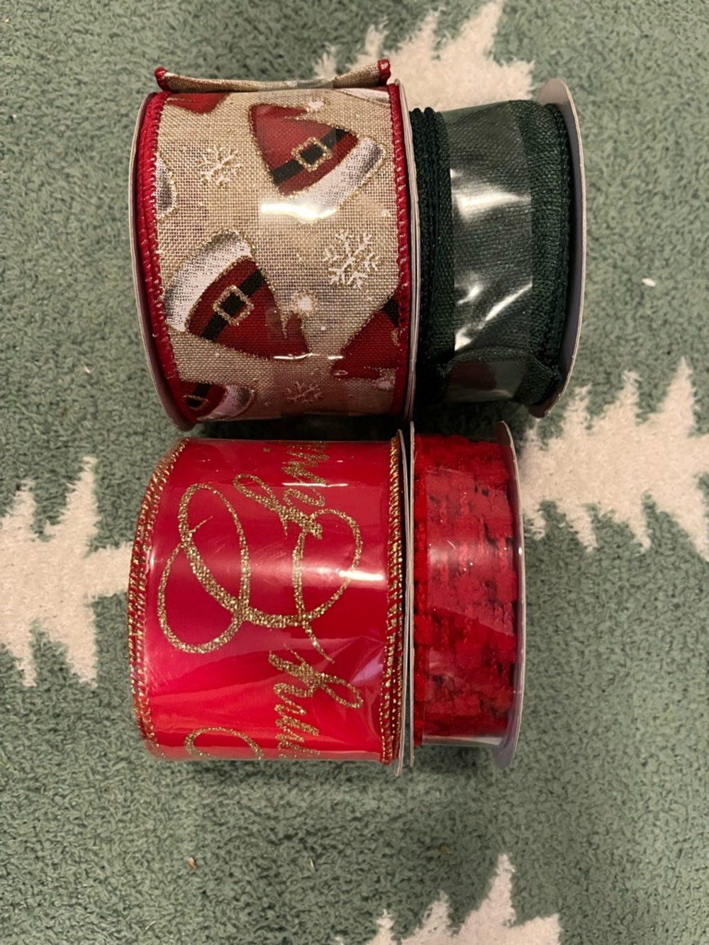 Celebrate It Red, Green, and Tan Holiday Ribbon Bundle